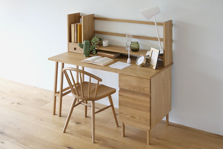 【開梱設置】高野木工 プレーンデスク SET8 オーク（W130×D60cm）【10年保証】