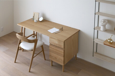 [開梱設置]高野木工 プレーンデスク SET3 オーク(W120×D60cm)[10年保証]