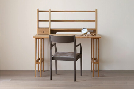 [開梱設置]高野木工 プレーンデスク SET2 オーク(W90×D55cm)[10年保証]