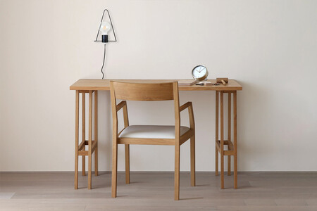 [開梱設置]高野木工 プレーンデスク SET1 オーク(W90×D55cm)[10年保証]