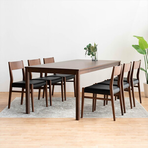 DT01 DC01 7点 180 ダイニングセット ビーチウォールナットブラウン オールマイティブラック テーブル 椅子