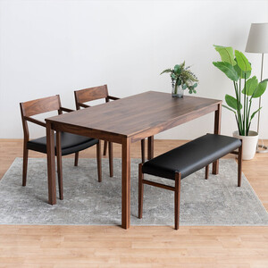 DT01 DC02 BC01 4点 ダイニングセット ウォールナット オールマイティブラック テーブル 椅子 ベンチ
