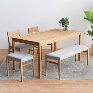DT01 DC01 BC01 ST01 5点 ダイニングセット オーク アネルカグレー テーブル 椅子 ベンチ スツール
