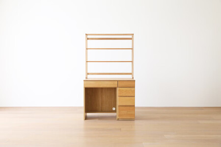 [開梱設置]高野木工 アスター オーダー突板天板 (幅90cm 奥行き60cm) + 60デスク + 30チェスト + 90ラック 天板のみ受注生産 ※チェア別売 オーク[10年保証]