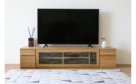 [開梱設置]高野木工 ASTER SET7 アスター 180TV天板 + 30TVチェスト + 120TVガラス扉 + 30TVチェスト オーク[10年保証]