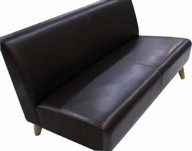 レトロ２人掛けソファー【生地ソフトレザーチョコ】