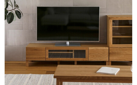 【開梱設置】高野木工 LECCE レッチェ 142TVボード オーク (透明ガラス) 【10年保証】