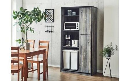 【開梱設置】食器棚 引き戸 L.A. 幅92.7cm ブルックリン キッチンボード レンジ台 家具