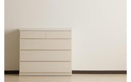 【洗面所などの限られた空間に便利】薄型チェスト 90cm幅4段 (ホワイト木目)