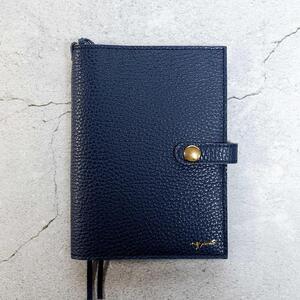 maf pinto (マフ ピント) 手帳カバー B6サイズ ネイビー ADRIA LINE レザー 本革 日本製