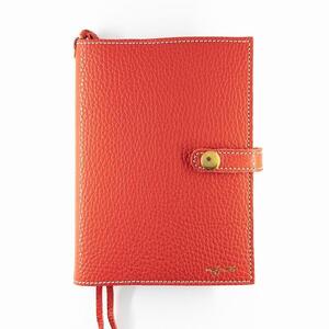 maf pinto (マフ ピント) 手帳カバー A6(文庫)サイズ フレッシュレッド ADRIA LINE レザー 本革 日本製