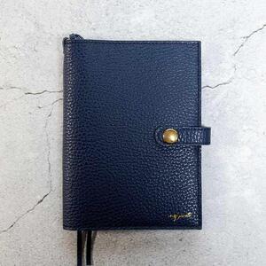 maf pinto (マフ ピント) 手帳カバー A6(文庫)サイズ ネイビー ADRIA LINE レザー 本革 日本製