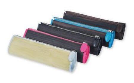 木のペンケース 黒檀×ピンク