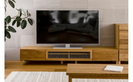 【開梱設置】高野木工 LECCE レッチェ 200TVボード オーク (透明ガラス) 【10年保証】