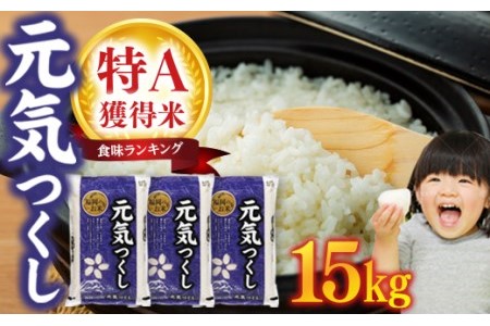 【令和4年産】食味ランキング特A獲得米！元気つくし15kg(5kg&#215;3袋)