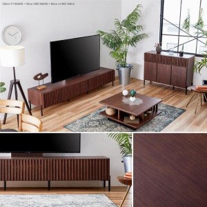 テレビボード 220cm ローボードタイプ ルーク[ウォールナット][モーブル/大川家具]