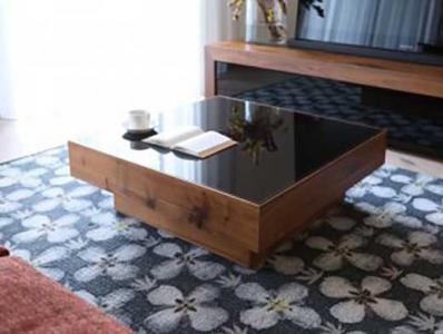 CHOCOLAT Living Table 098 walnut (glass top)