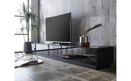 [開梱設置]テレビ台 ルーチェ ガラスタイプ 幅210-240cm TV ブラック 黒 テレビボード TV台 TVボード ローボード 家具