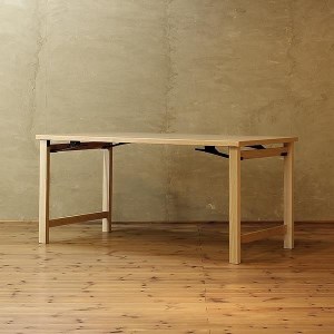 折畳みダイニングテーブル 150×75 ナチュラル色 折り畳み WAプラス 福岡県 大川市