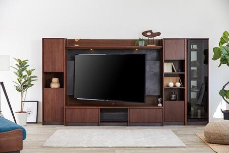 バロン180ハイテレビボード3点セット:ウォールナット[モーブル][大川家具]