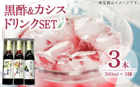 ヘルシー ドリンク セット 500ml × 3種 ( カシス / ベリー / 黒酢 )[豊前市][ハウスボトラーズ]飲料 ドリンク 