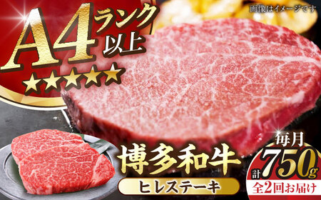 [全2回定期便][A4〜A5ランク]博多和牛 ヒレ ステーキ 150g×5枚 (計750g) [豊前市][株式会社木村食品] ヒレ肉 フィレ サーロイン