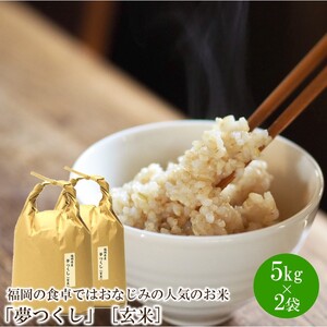 福岡の食卓ではおなじみの人気のお米「夢つくし」5kg×2袋 [10kg] [玄米][059-0037]