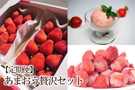 [2026年先行予約][3回定期便]あまおう贅沢セット(生いちご、冷凍、ジェラート)[044-0065]