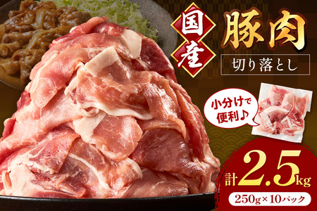 国産豚肉切り落とし 2mm 計2.5kg[034-0037]