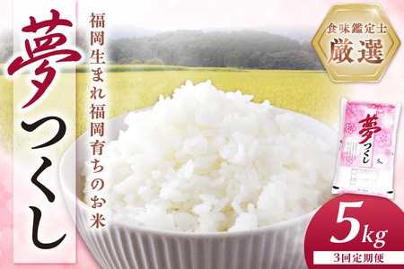 [3回定期便][食味鑑定士厳選]福岡県産夢つくし5kg(5kg×1袋)[039-0010]