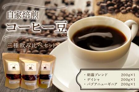 三種の自家焙煎コーヒー豆 飲み比べセット カフェドバルビゾン[016-0009]