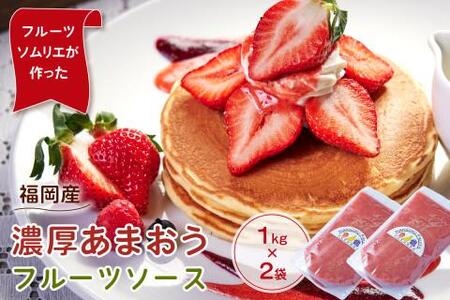 フルーツソムリエが作った福岡産濃厚あまおうフルーツソース1kg×2袋【011-0031】