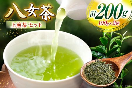 お茶 八女茶 上 煎茶 セット 100g 2袋 [株式会社木村食品 福岡県 筑紫野市 21761042]