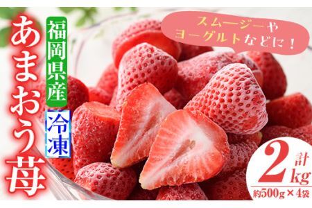 苺の王様!冷凍あまおう苺(計2kg・約500g×4袋)ふるさと納税 春日市 特産品 いちご イチゴ 冷凍 シャーベット ヨーグルト ジャム[離島配送不可][ksg0065][南国フルーツ]