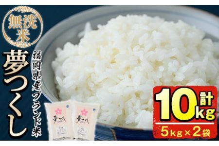 [令和6年産]福岡県産ブランド米「夢つくし」無洗米(計10kg・5kg×2袋) お米 送料無料 10キロ ごはん ご飯[ksg0373][朝ごはん本舗]