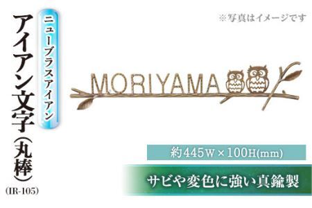 金属製表札 ニューブラスアイアン IR-105 アイアン文字(丸棒) 表札(1点) 表札 洋風 おしゃれ オシャレ オブジェ[ksg0241][福彫]