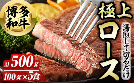 博多和牛極上ロース(計500g) 博多和牛 和牛 牛 牛肉 国産 ロース サーロイン ステーキ 福岡県 冷凍 簡単調理 簡単 時短 [離島配送不可][ksg1582][OBU Company]