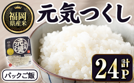 [数量限定]福岡県産米 元気つくし パックご飯 (計24P)お米 おこめ 米 こめ コメ 白米 福岡県産 ブランド米 パック 災害 備蓄 小分け 酸味料無添加 常温 常温保存 [ksg1748][農産物直売所ほたるの里]
