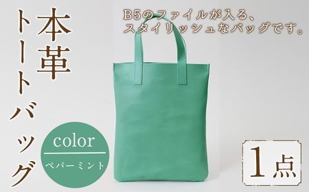 ミニトートバッグ Zenis(ペパーミント・1個) B5ファイル収納サイズ ペパーミント レザー 国産 日本製 牛革 革製品 手作り 贈答 男性 女性 レディース メンズ[ksg1812-pm][Zenis]
