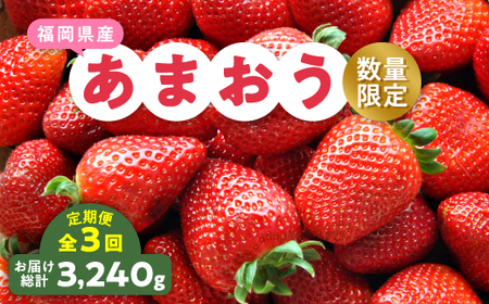 [発送月固定定期便]福岡県産あまおう約270g×4パック全3回_果物・フルーツ いちご イチゴ 苺 定期便 定期便 _[配送不可地域:離島]