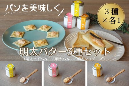 パンを美味しく 明太バター・明太ソイバター・明太ソイチーズ3種セット[ちかえフーズ]
