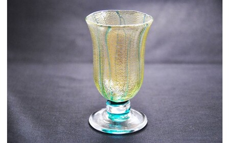 金彩冷酒杯 緑 HA-03-2[粋工房]