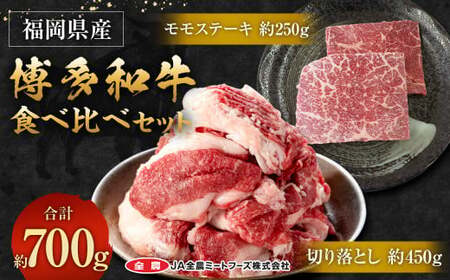 博多和牛の食べ比べセット 700g (切り落とし450g+モモステーキ250g)