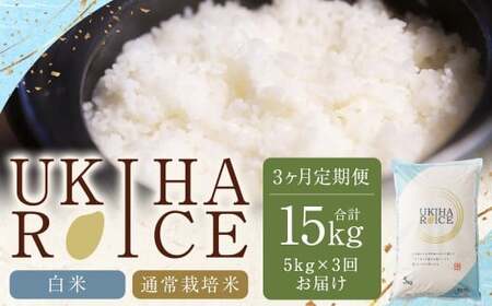 [3ヶ月定期便] みずほファーム UKIHA RICE 白米 5kg✕3回 (通常栽培米) 計15kg ヒノヒカリ ひのひかり 精米 米 こめ コメ お米 おこめ 白米 精米 ごはん ご飯 お中元 お歳暮 ギフト プレゼント 贈答品 定期便 おすすめ 国産