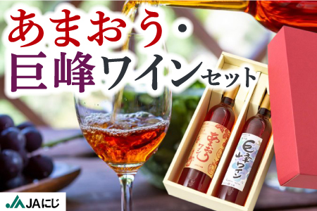 JAにじ あまおう(500ml)・巨峰ワイン(500ml) 2本セット 果実酒 フルーツワイン