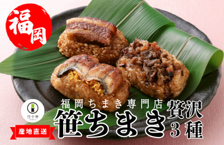 [竹千寿] 贅沢 笹ちまき 3種 9個 豚角煮 鰻 和牛 [M670-1] 中華ちまき おこわ 笹おこわ 個包装 冷凍おにぎり おにぎり お取り寄せ 贈り物 内祝 お返し お祝い ギフト グルメ 冷凍 ギフト セット うなぎ 蒲焼き 博多和牛 福岡 宮若