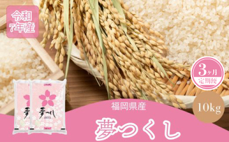 [3ヶ月連続定期便]数量限定 令和7年産 夢つくし 精米 10kg〔5kg×2袋〕×3ヶ月 [M936-1] ごはん コメ ご飯 精米 白米 ブランド米