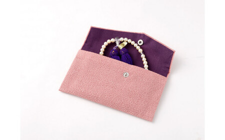 [念珠入れ(桜色)房(桜色)]アコヤ 真珠念珠 数珠袋付き 女性用 国内加工 高品質 パール 法具