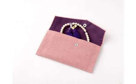 [念珠入れ(桜色)房(藤色)] アコヤ 真珠念珠 数珠袋付き 女性用 国内加工 高品質 パール 法具