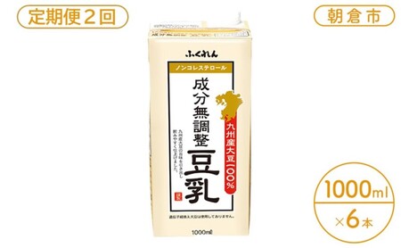 定期便 2回 2025年1月中旬製造 豆乳 九州産大豆 100% 成分無調整豆乳 1000ml×6本入り